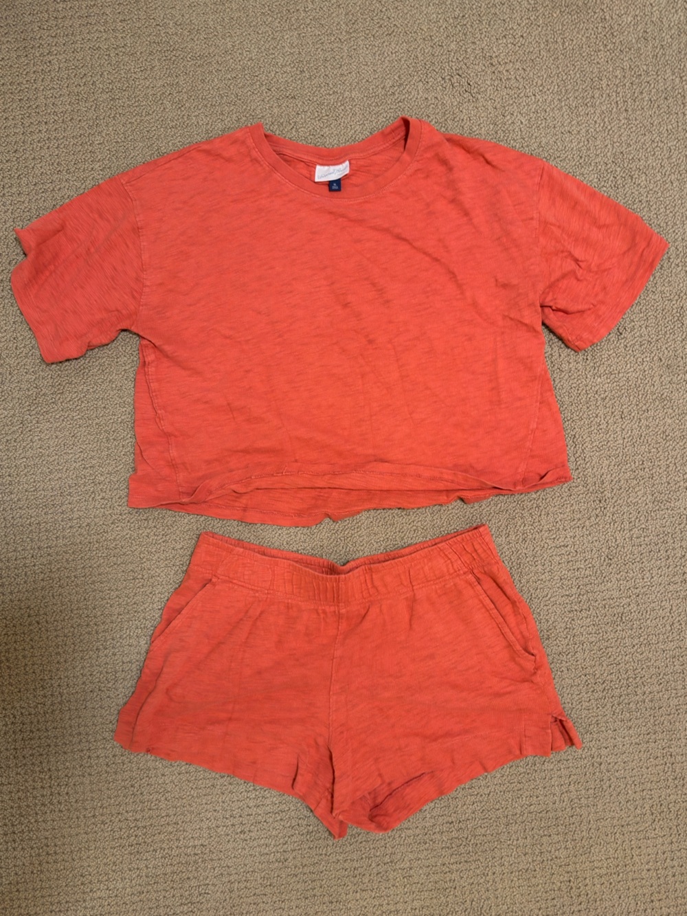 Universal Thread Orange Short Sleeve Tee and Shorts Set